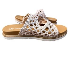 Cat and Jack Kids Size 13 Blush Brooklyn Woven Double Strap Slides Sandals NWT